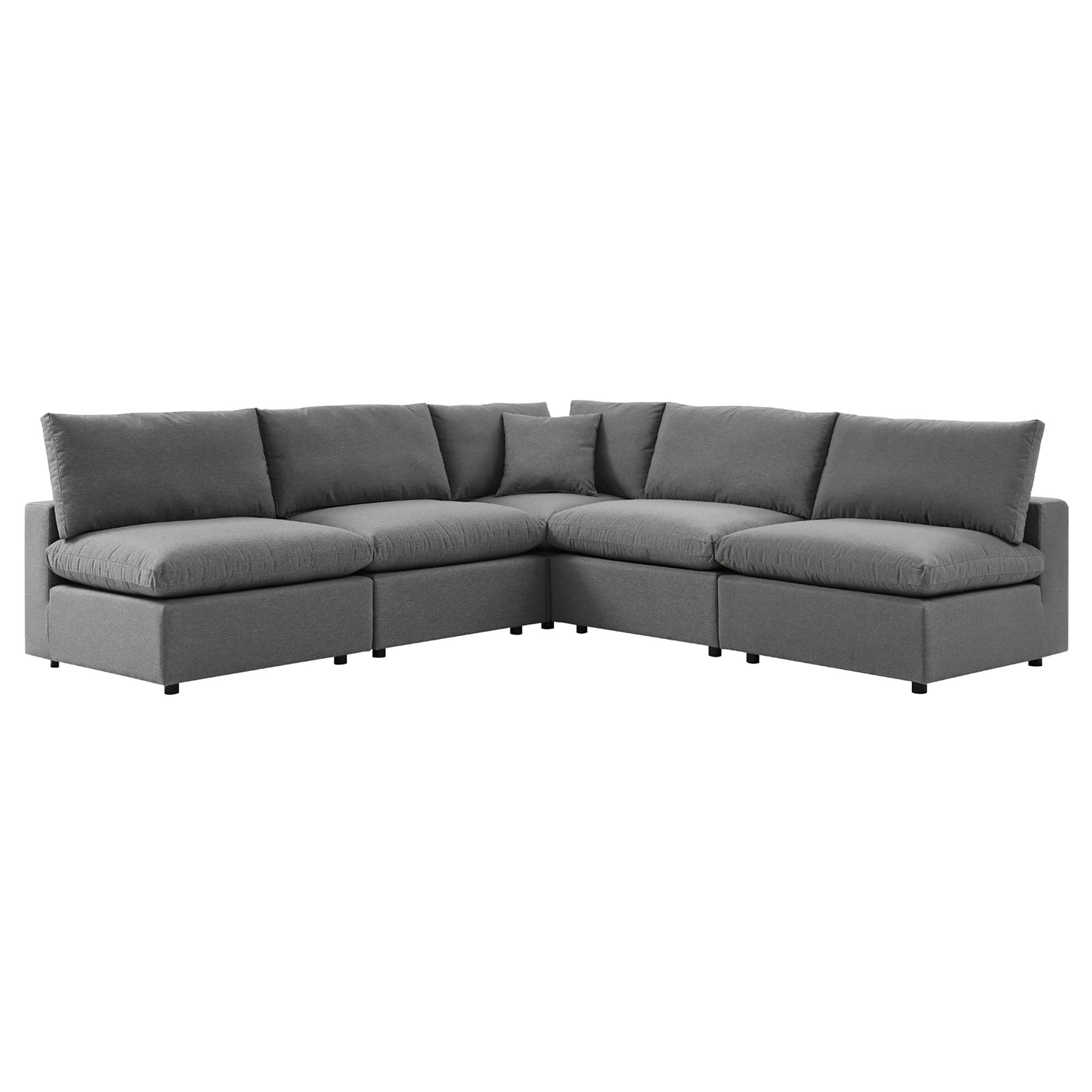 Patio Elegance Outdoor Sectional Sofa Set by Modway – Stylish 5-Piece Furniture for Patios - The Vitality Estate