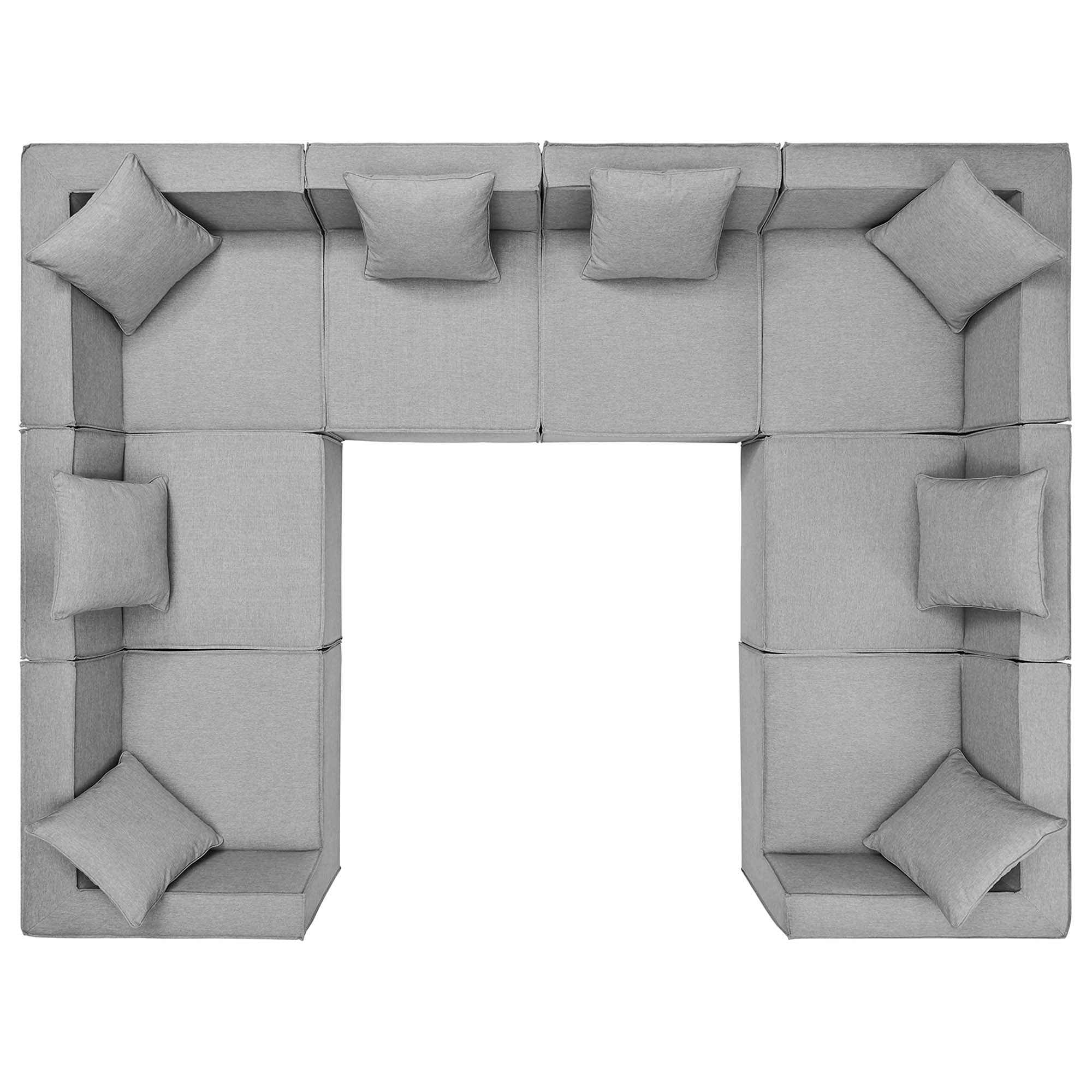 Patio Elegance Sectional Sofa - Saybrook 8-Piece Outdoor Upholstered Sofa by Modway - The Vitality Estate