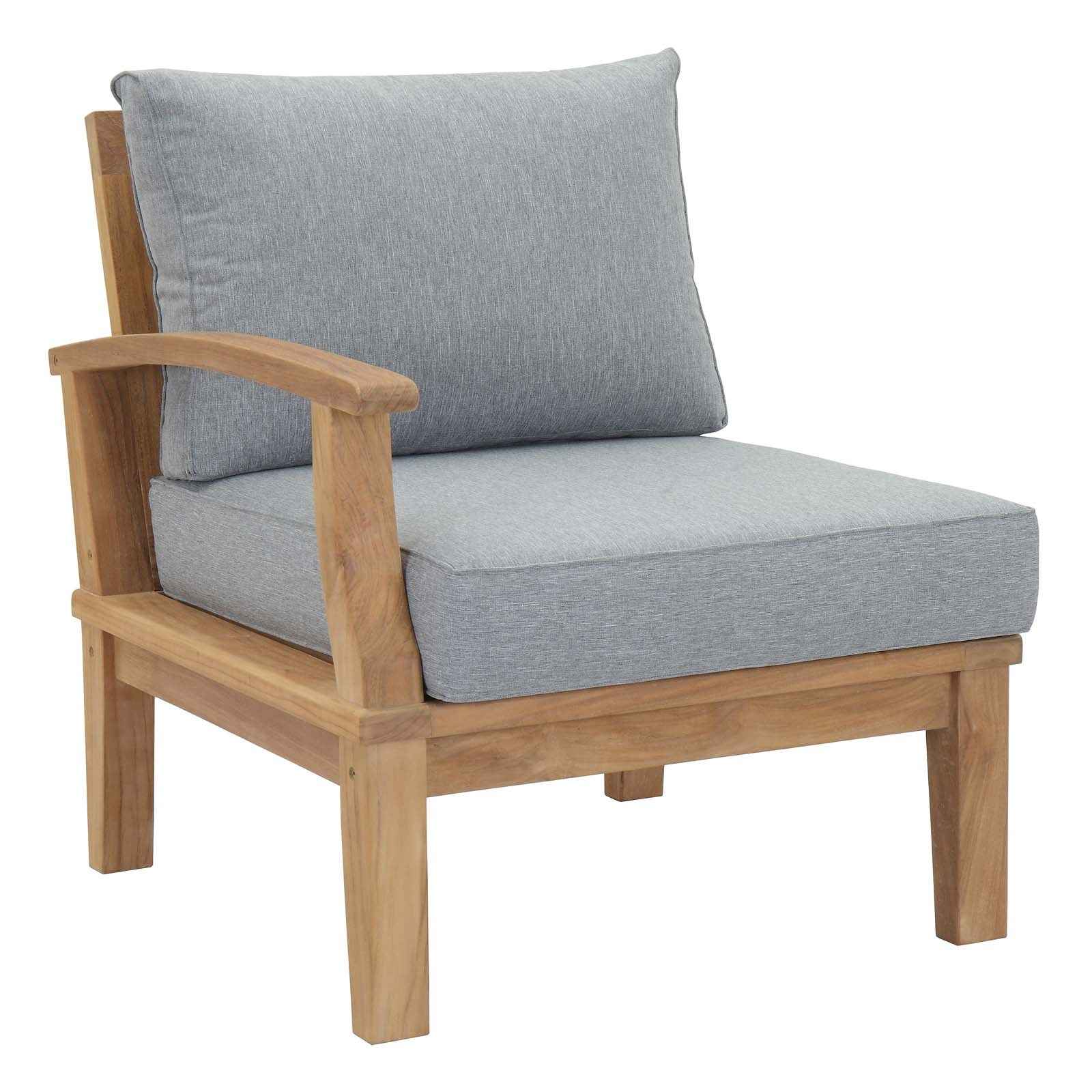 Patio Teak Furniture Set - Patio Elegance Marina 10-Piece Outdoor Teak Patio Set with Grey Cushions - The Vitality Estate