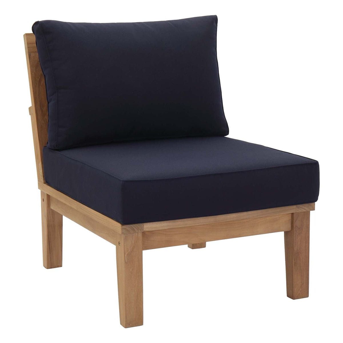 Patio Teak Set - Patio Elegance Marina 10-Piece Outdoor Set with Navy Cushions - The Vitality Estate