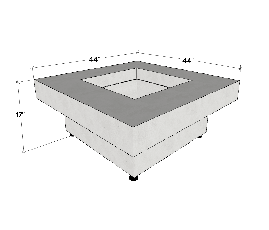 Platz - Square Concrete Fire Pit Table - The Vitality Estate