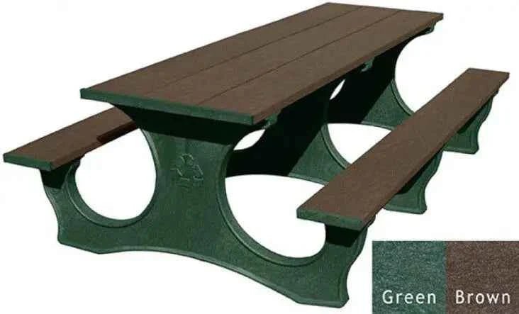 Polly Tuff ADA-Friendly Picnic Table – Durable 8 Ft Easy Access Outdoor Seating - The Vitality Estate