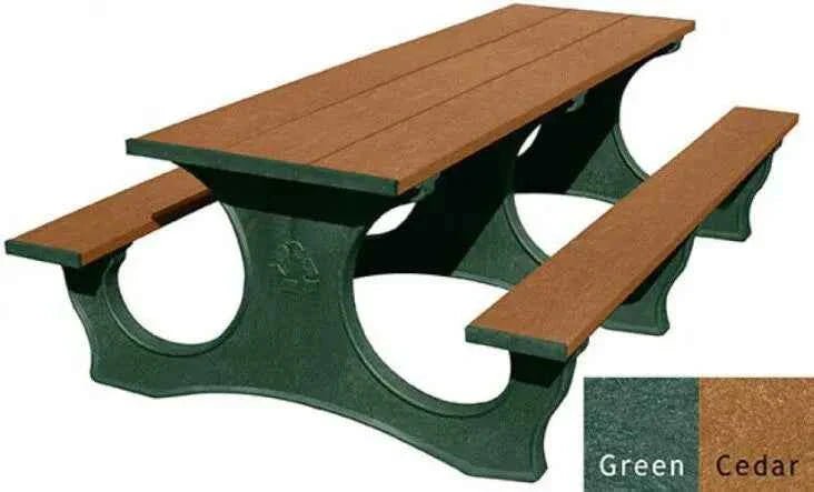 Polly Tuff ADA-Friendly Picnic Table – Durable 8 Ft Easy Access Outdoor Seating - The Vitality Estate