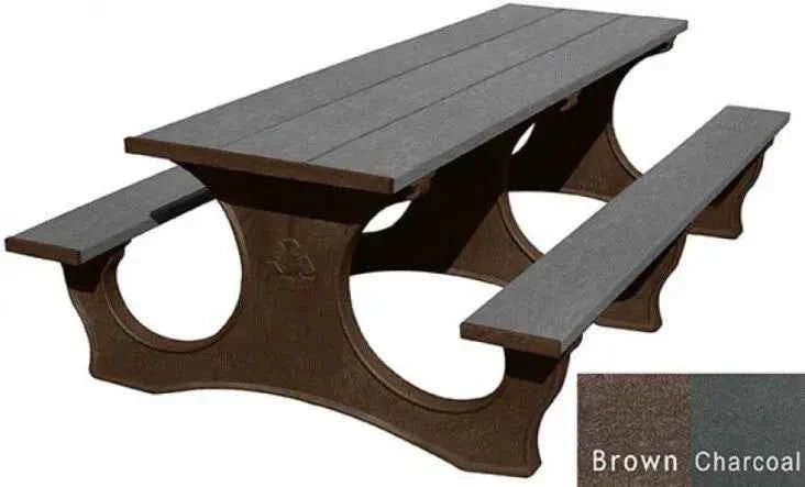 Polly Tuff ADA-Friendly Picnic Table – Durable 8 Ft Easy Access Outdoor Seating - The Vitality Estate