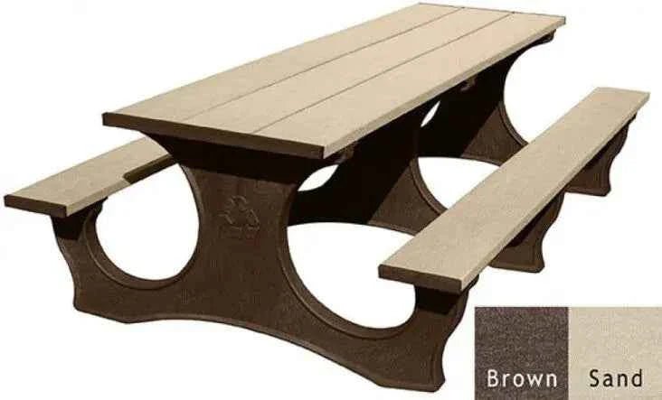 Polly Tuff ADA-Friendly Picnic Table – Durable 8 Ft Easy Access Outdoor Seating - The Vitality Estate