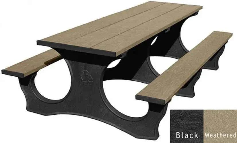 Polly Tuff ADA-Friendly Picnic Table – Durable 8 Ft Easy Access Outdoor Seating - The Vitality Estate