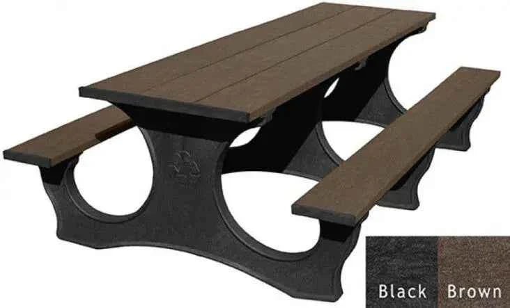 Polly Tuff ADA-Friendly Picnic Table – Durable 8 Ft Easy Access Outdoor Seating - The Vitality Estate