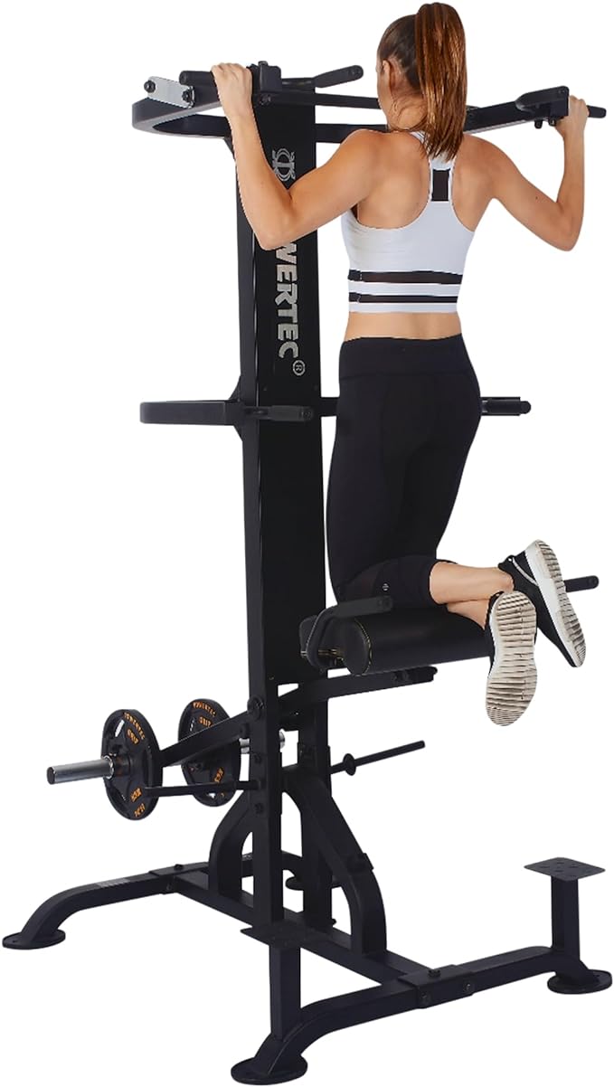 PowerTec Levergym Assisted Chin Up Bar and Dip Station, 400 lbs Max Load - Pullup Bar and Home Gym Equipment with Loaded Weights for Resistance Assist - Workout Equipment for Home Workouts - The Vitality Estate