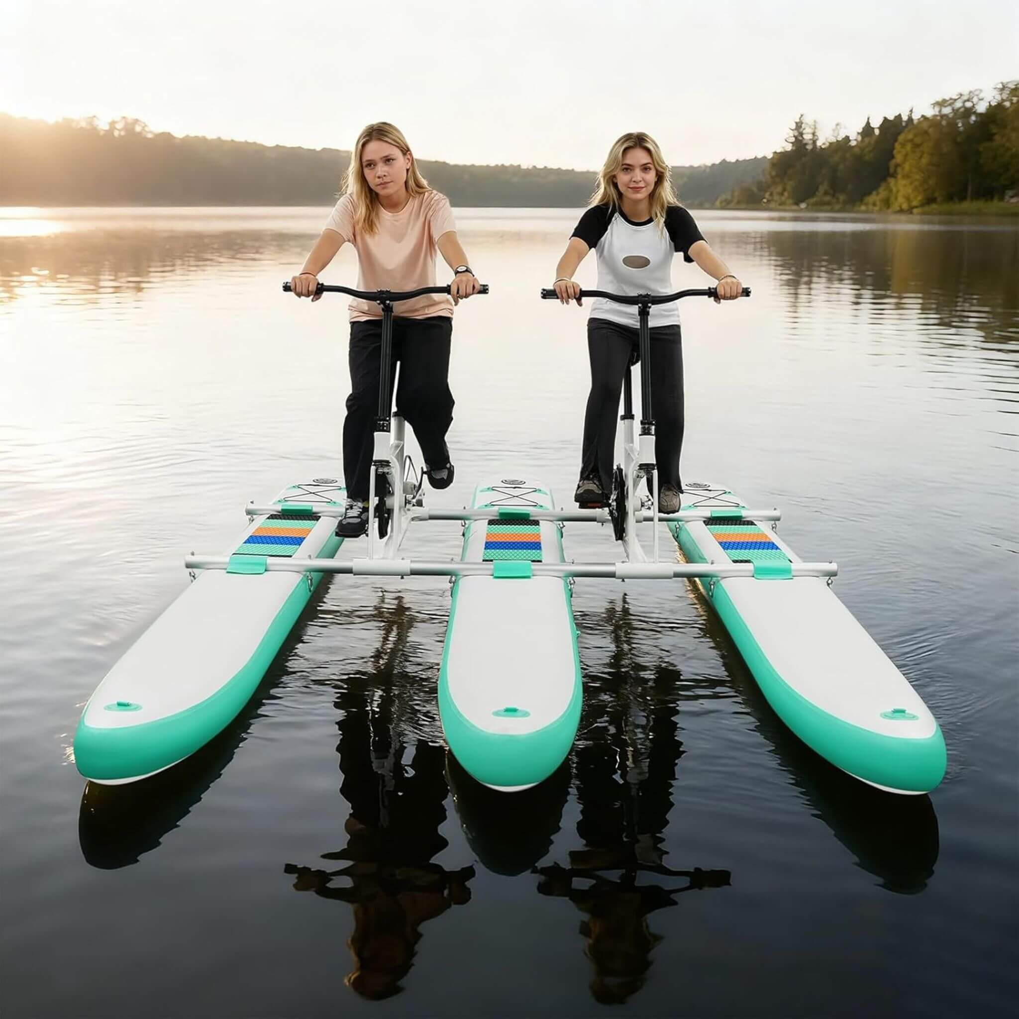 Premium 2-Person Two-Seater Portable Inflatable Pedal Boat Water Bike (SAK95621) - The Vitality Estate