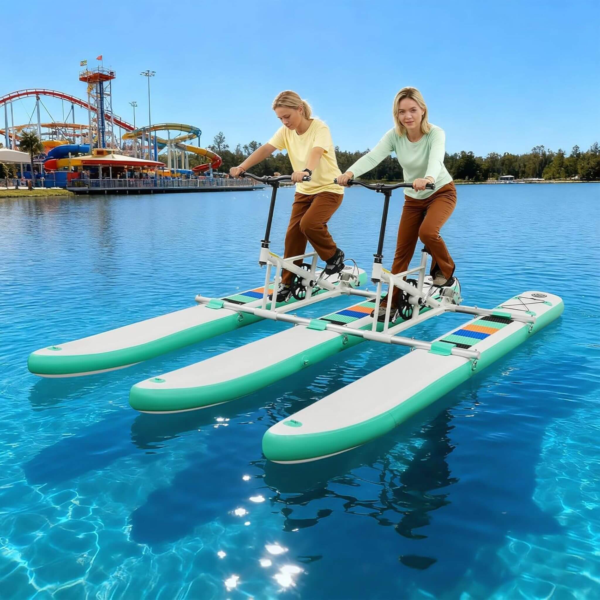 Premium 2-Person Two-Seater Portable Inflatable Pedal Boat Water Bike (SAK95621) - The Vitality Estate