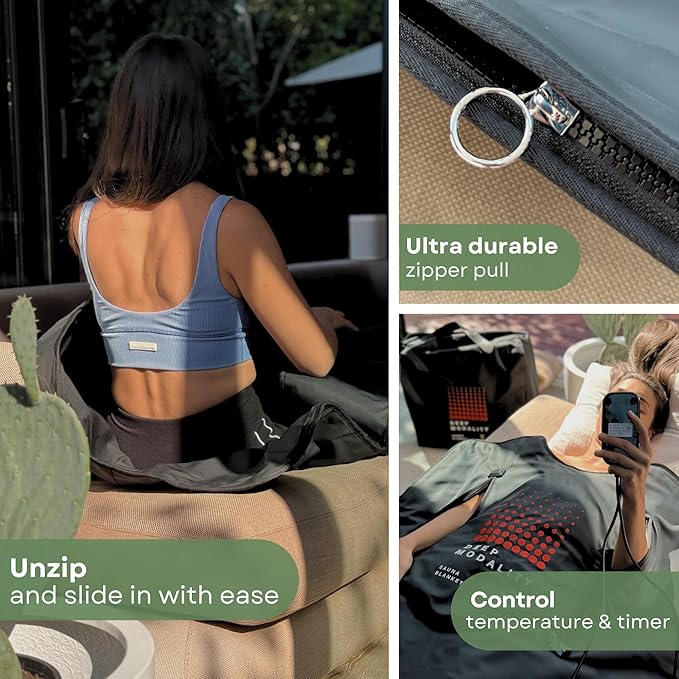 Pro M3 - Infrared Sauna Blanket | Detox, Wellbeing & Recovery | Highest Grade Materials + Jade & Tourmaline for Enhanced Therapy, Adjustable Temp 77-176°F, 6ft x 3ft (Mineral Edition) - The Vitality Estate