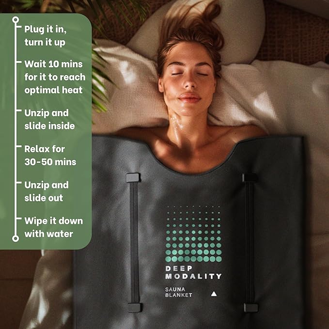 Pro M3 - Infrared Sauna Blanket | Detox, Wellbeing & Recovery | Highest Grade Materials + Jade & Tourmaline for Enhanced Therapy, Adjustable Temp 77-176°F, 6ft x 3ft (Mineral Edition) - The Vitality Estate