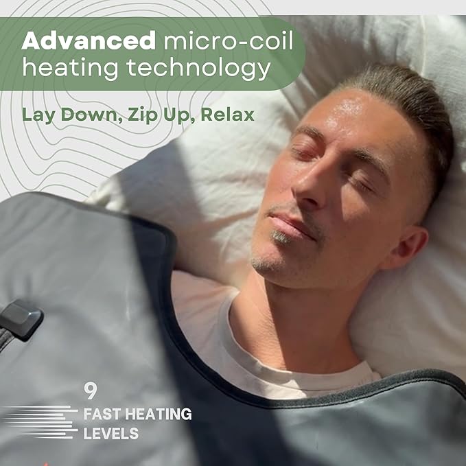 Pro M3 - Infrared Sauna Blanket | Detox, Wellbeing & Recovery | Highest Grade Materials + Jade & Tourmaline for Enhanced Therapy, Adjustable Temp 77-176°F, 6ft x 3ft (Mineral Edition) - The Vitality Estate