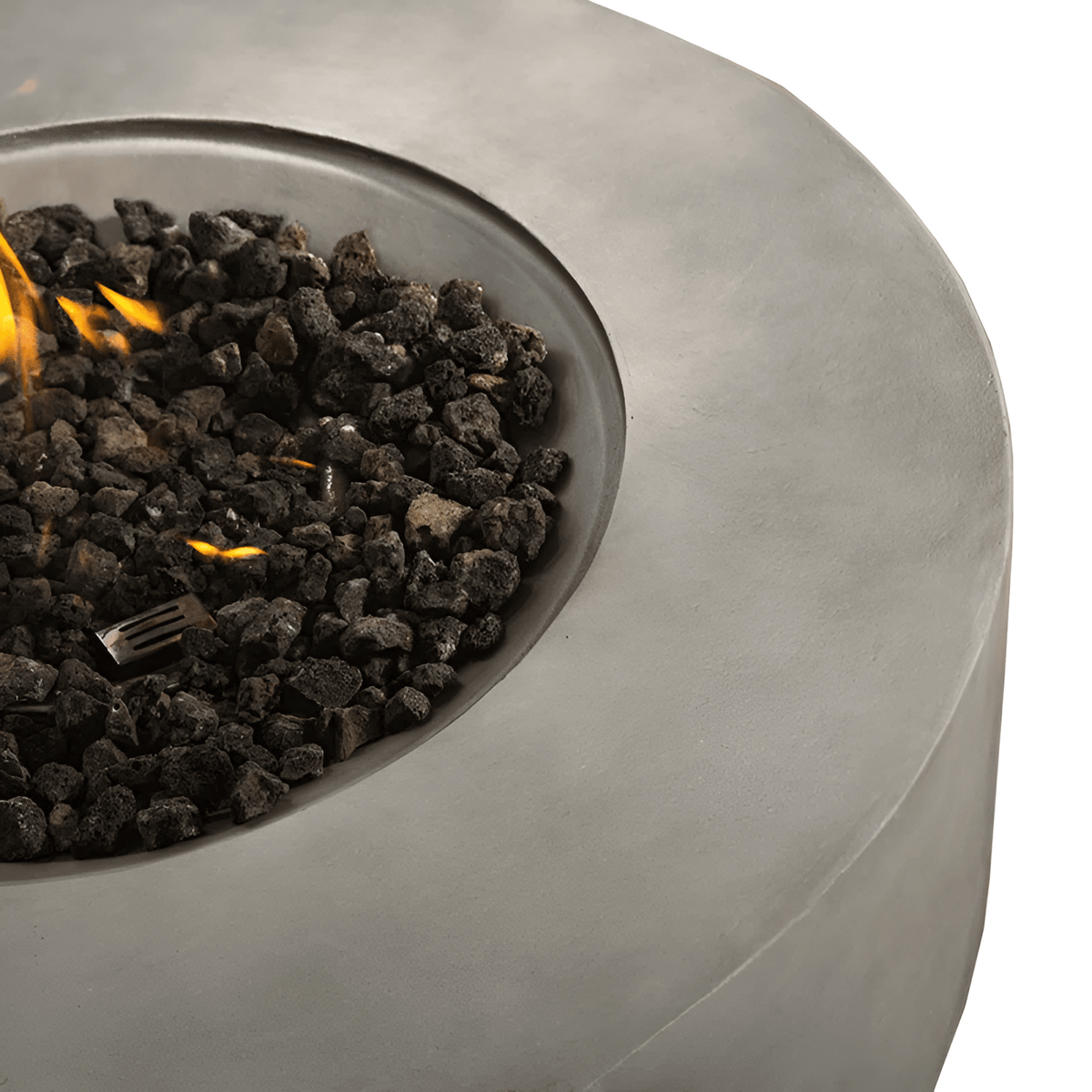 Rashid 12" H Fiber Reinforced Concrete Outdoor Fire Pit Table - The Vitality Estate