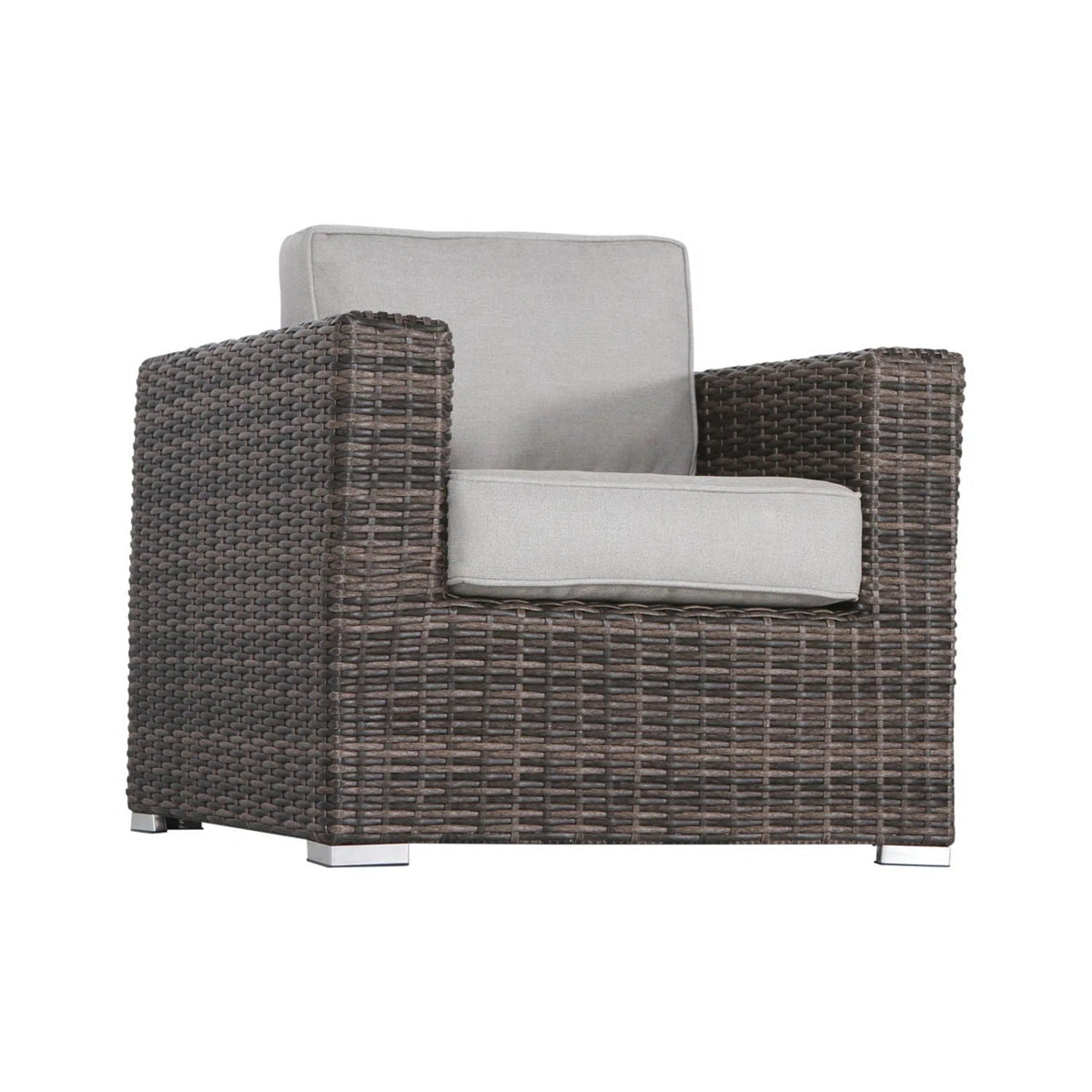 Rattan Patio Set With Comfortable Cushions And Fire Pit - The Vitality Estate