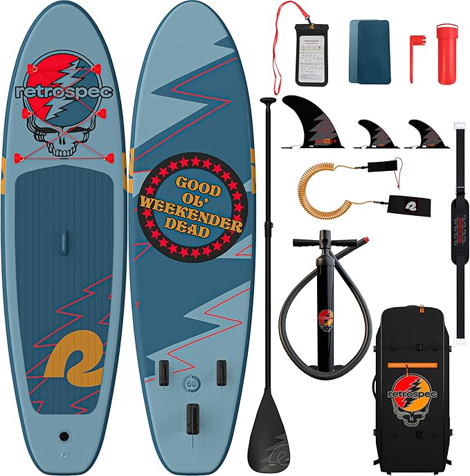 Retrospec Weekender Inflatable Stand Up Paddle Board Includes Paddle, Pump, and Accessories 10’6” Lightweight iSUP, Puncture Resistant Inflatable Paddle Board for Adults - The Vitality Estate