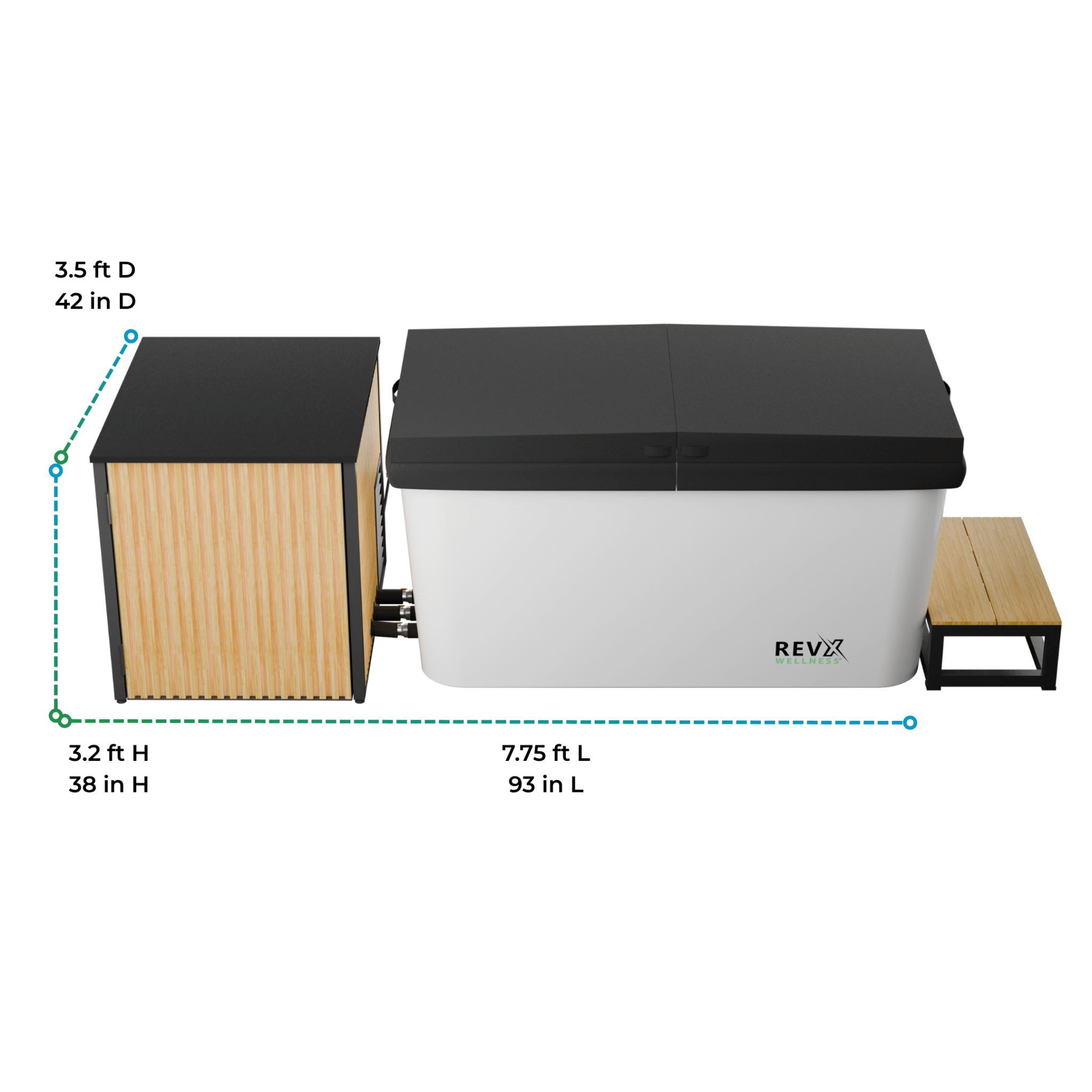RevX Acrylic X Tub Cold Plunge + LUX High Performance Chiller and Filtration System - The Vitality Estate