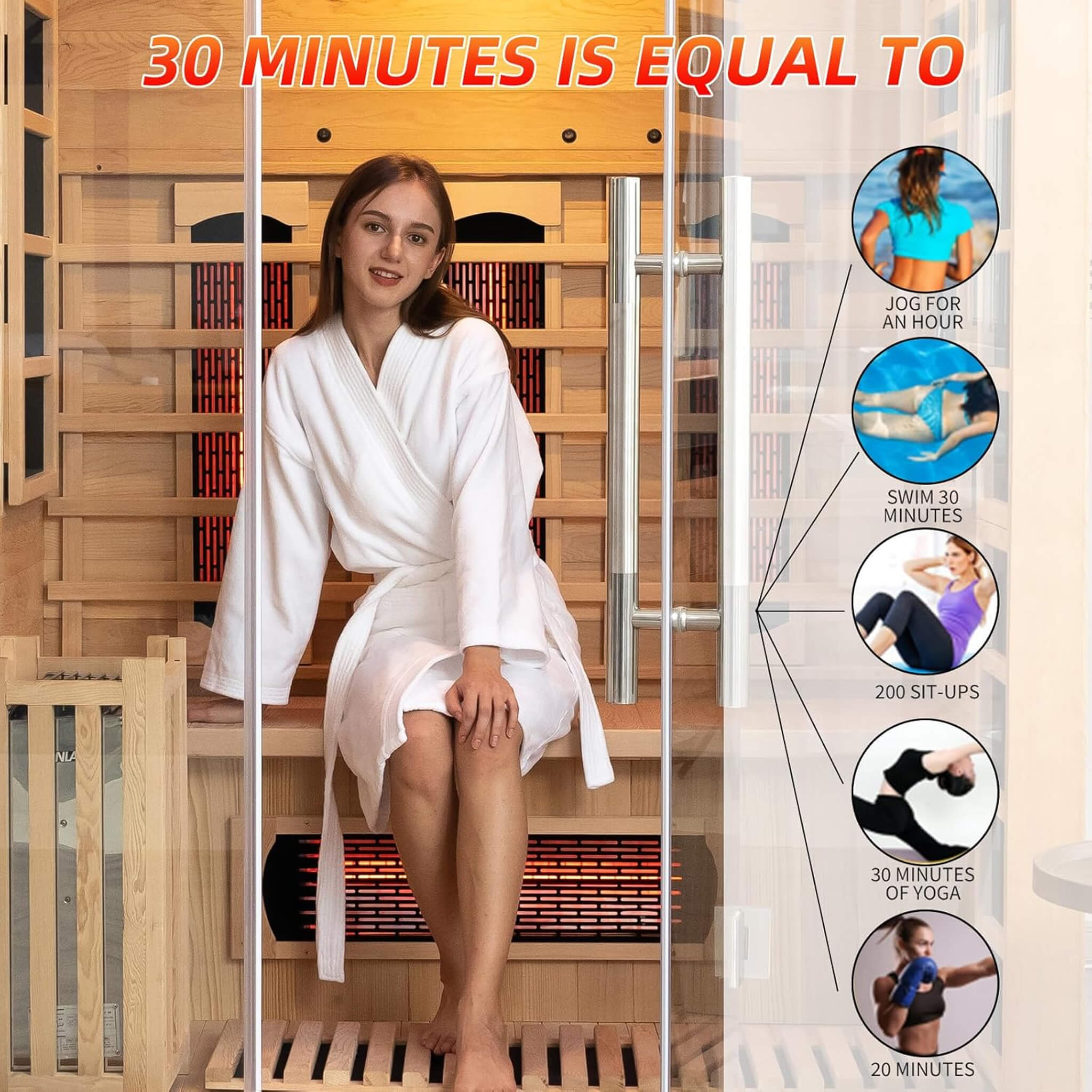 Rövia Aurora 3-Person Indoor Hybrid Sauna Room With Infrared And 4.5KW Steam Heater (SAK41592) - The Vitality Estate