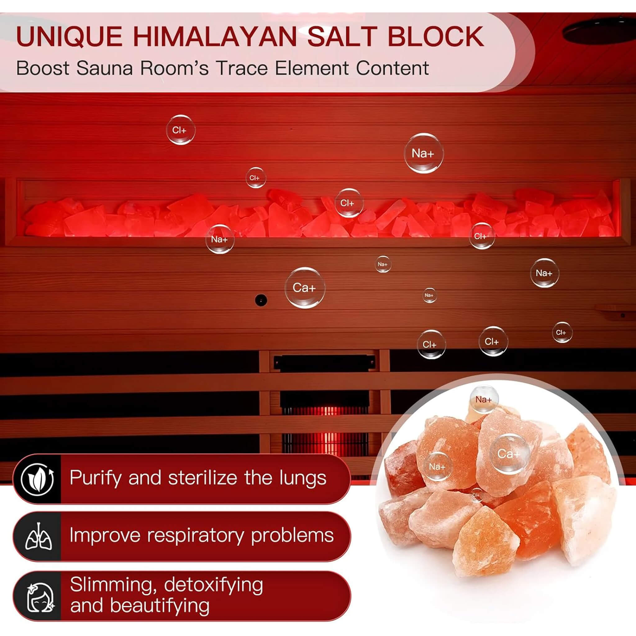 Rövia Ember 4-Person Full-Spectrum Infrared Sauna With Himalayan Salt Panels [Made-To-Order] (SAK80537) - The Vitality Estate