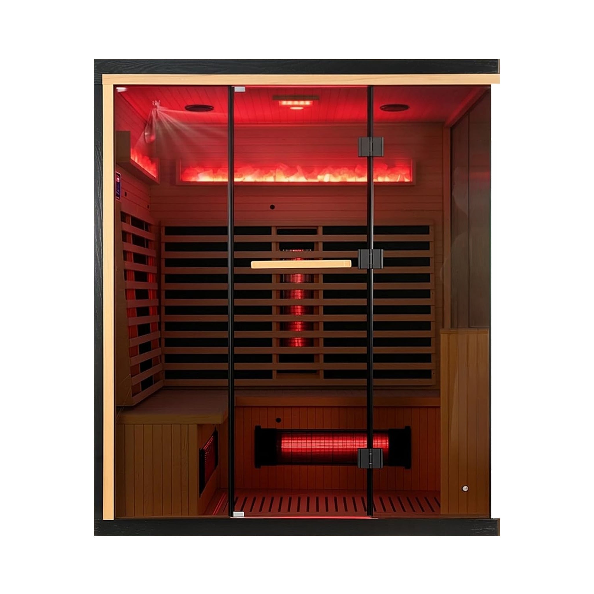 Rövia Ember 4-Person Full-Spectrum Infrared Sauna With Himalayan Salt Panels [Made-To-Order] (SAK80537) - The Vitality Estate