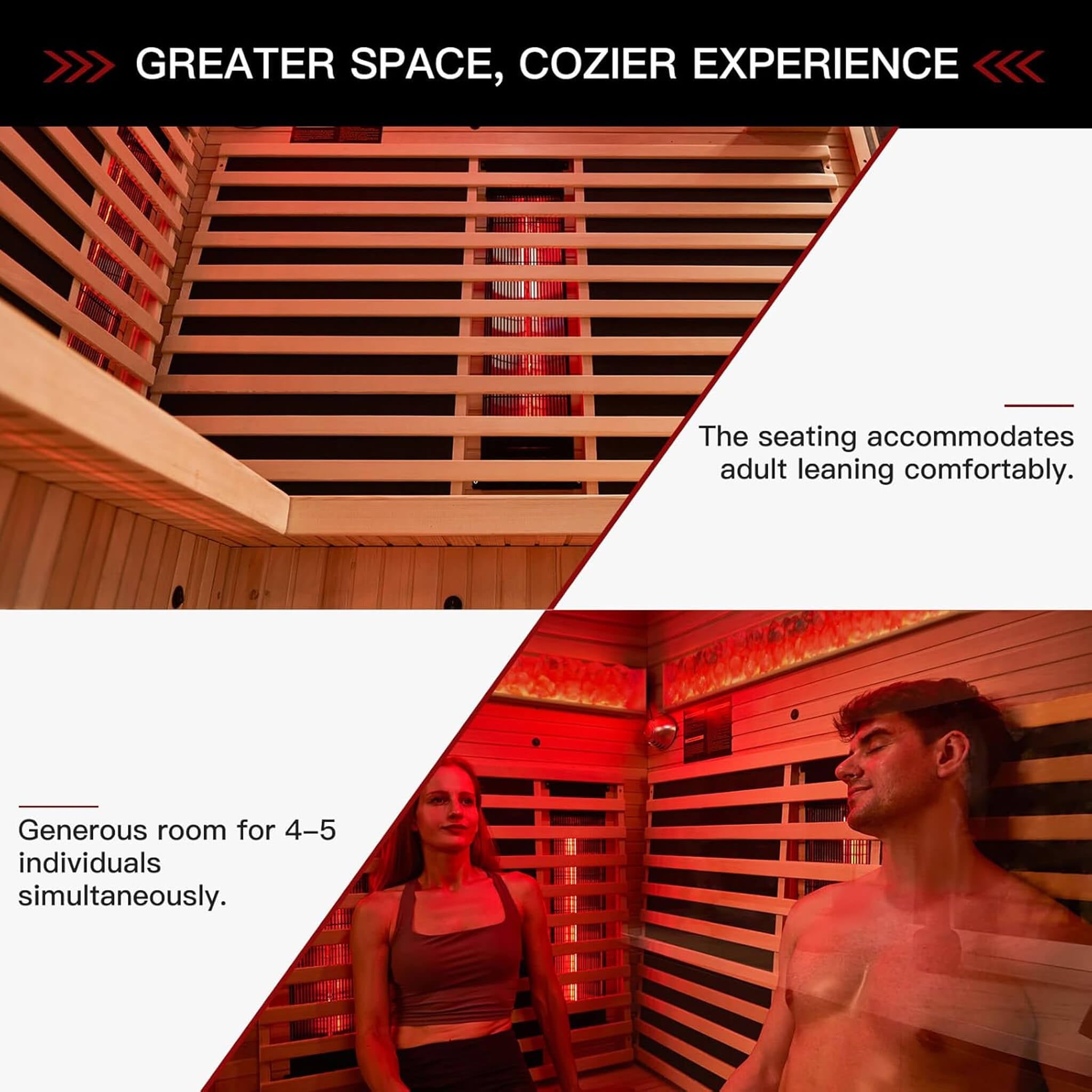 Rövia Ember 4-Person Full-Spectrum Infrared Sauna With Himalayan Salt Panels [Made-To-Order] (SAK80537) - The Vitality Estate