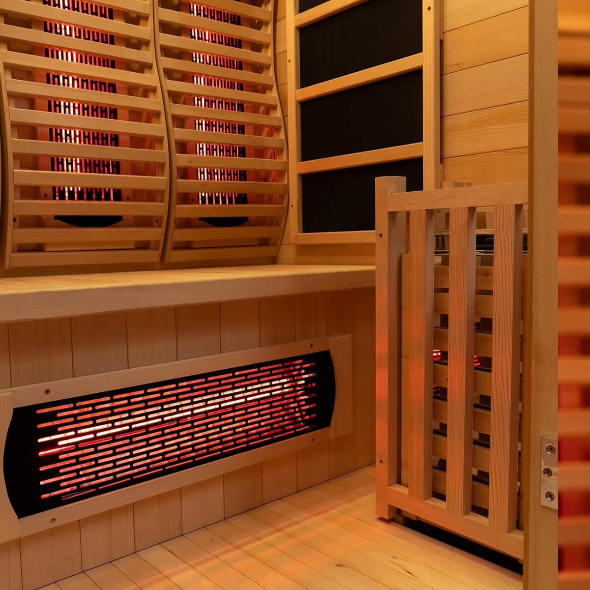 Rövia Luma 2-Person Indoor Hybrid Sauna Room With Infrared And 3.5KW Steam Heater (SAK83750) - The Vitality Estate