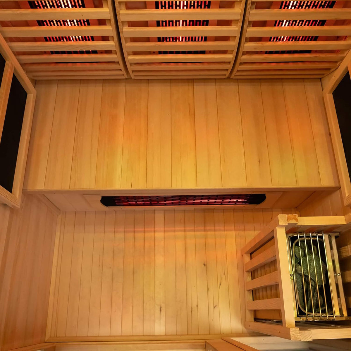 Rövia Luma 2-Person Indoor Hybrid Sauna Room With Infrared And 3.5KW Steam Heater (SAK83750) - The Vitality Estate