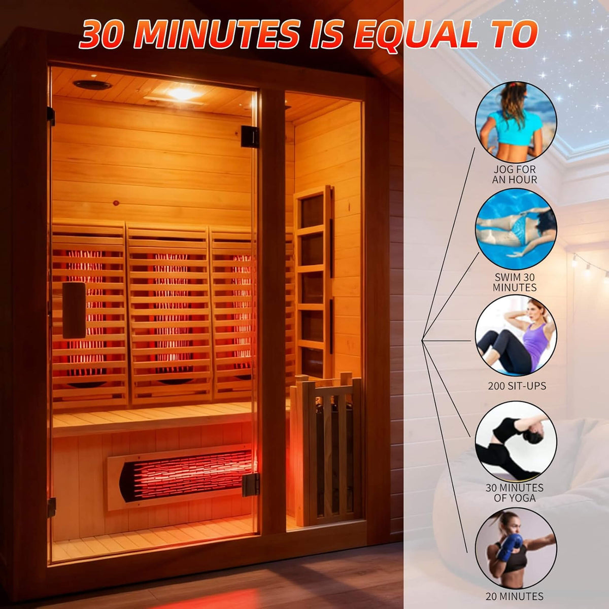 Rövia Luma 2-Person Indoor Hybrid Sauna Room With Infrared And 3.5KW Steam Heater (SAK83750) - The Vitality Estate