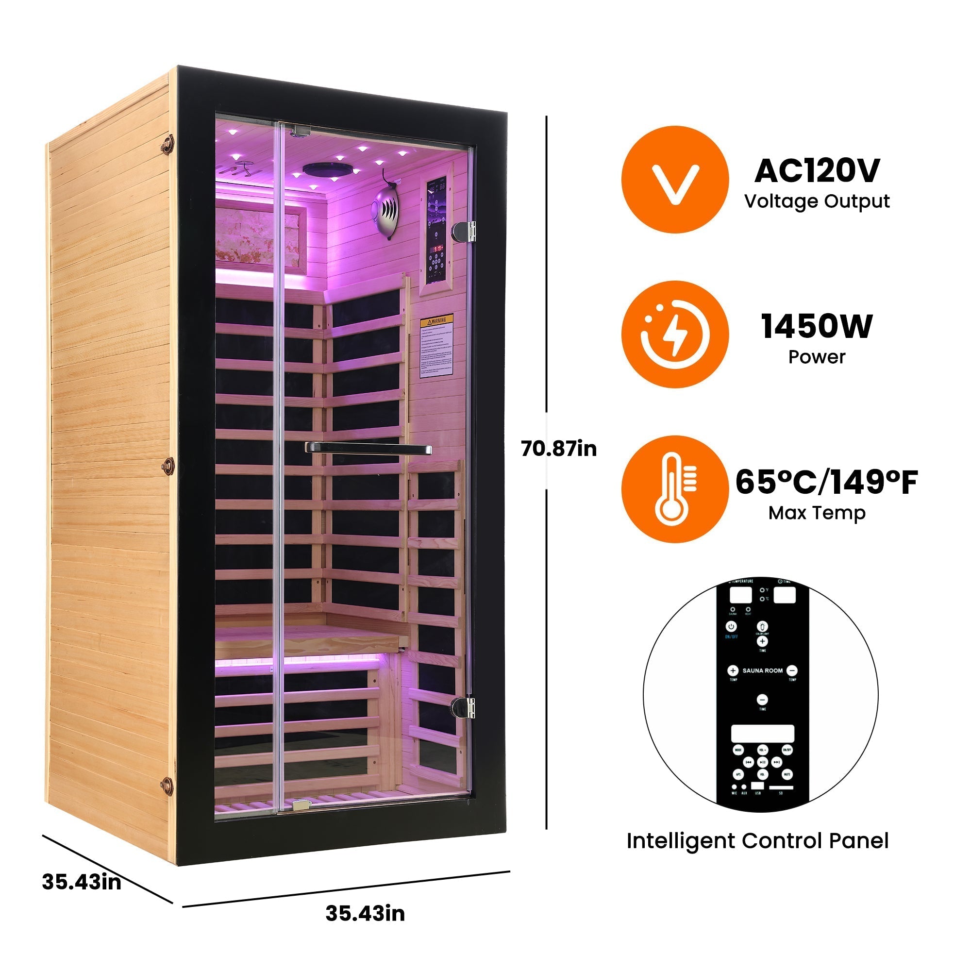 Single-person starlight ceiling lighting sauna - The Vitality Estate