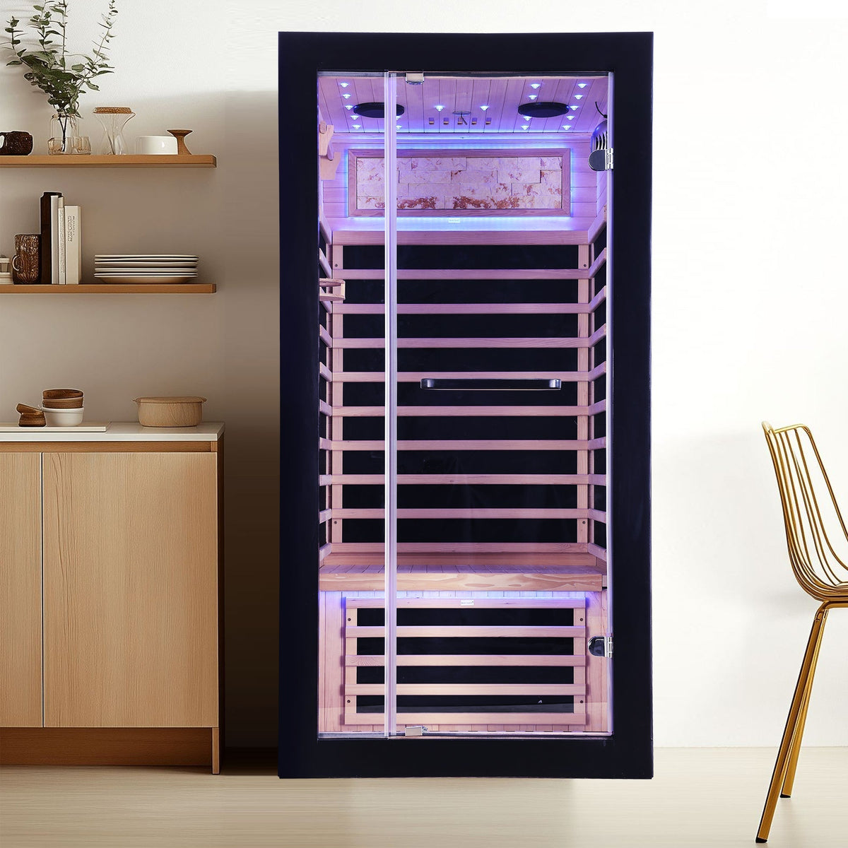 Single-person starlight ceiling lighting sauna - The Vitality Estate