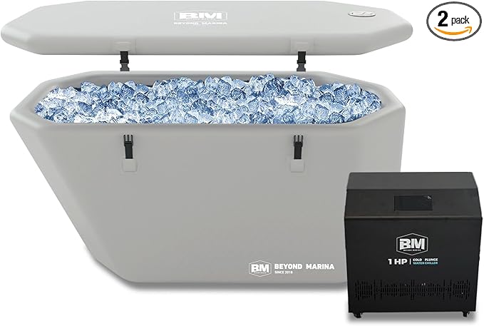 Slanted-Edge Cold Plunge Tub with 1 HP Chiller, Inflatable Ice Bath Tub with Hot & Cold Modes, Ozone, Smart WiFi, Dual Filters, Fast Cooling, 120 Gal, 61" L x 31.5" W x 24.8" H - The Vitality Estate