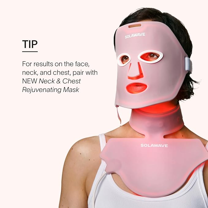 Solawave Red Light Therapy Mask for Face | Red & Near-Infrared Led Light Device | Reduces Appearance of Fine Lines & Wrinkles | Improves Firmness, Elasticity, & Texture | 10-Min Anti-Aging Treatment - The Vitality Estate