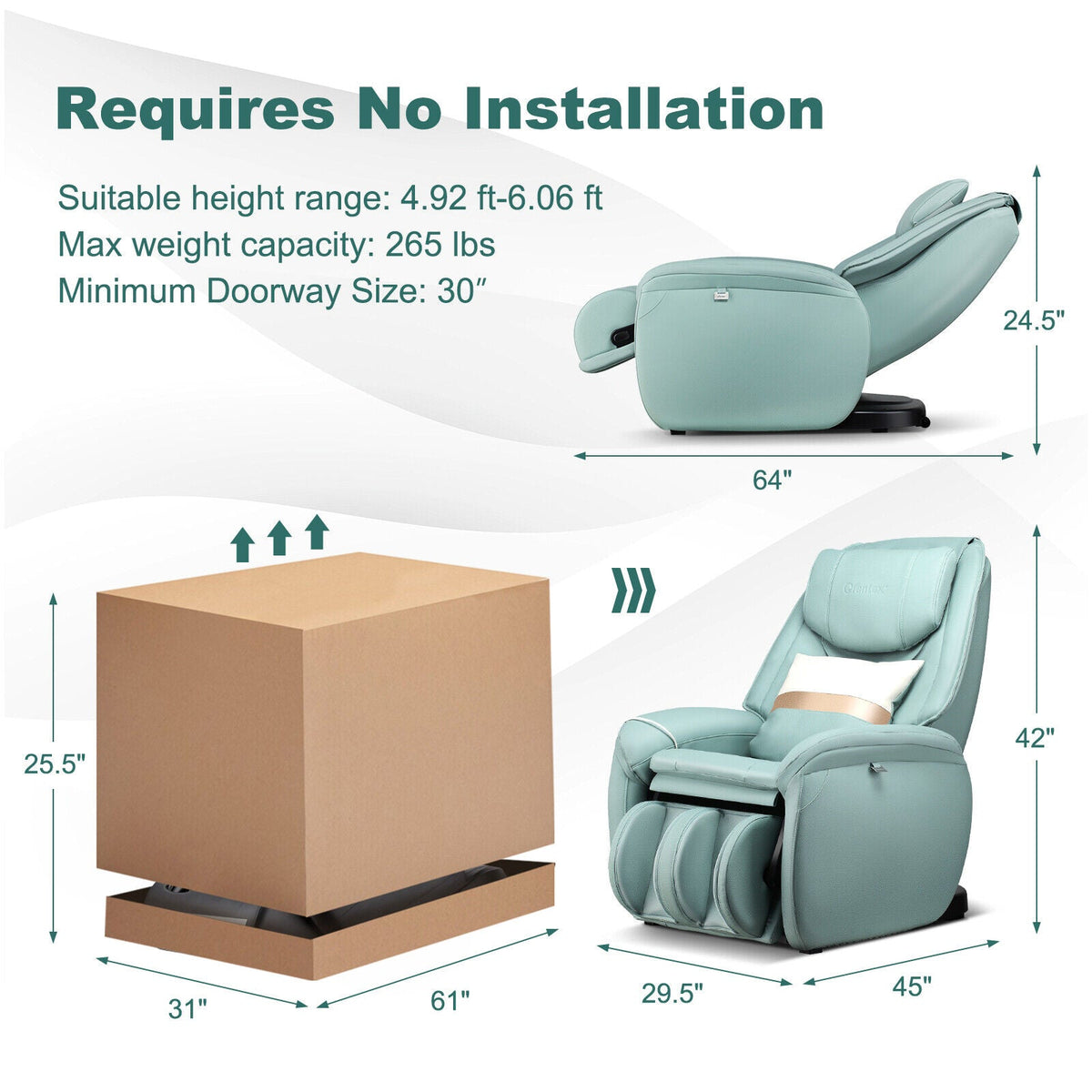 Soothe 26 - Full Body Zero Gravity Massage Chair with Pillow - The Vitality Estate