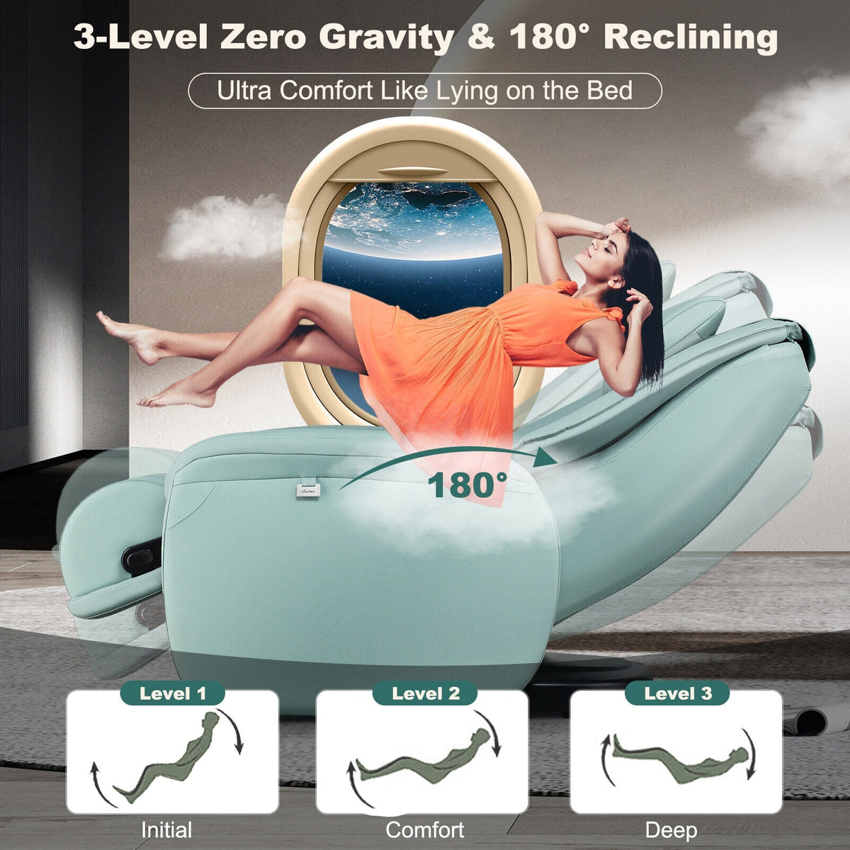 Soothe 26 - Full Body Zero Gravity Massage Chair with Pillow - The Vitality Estate