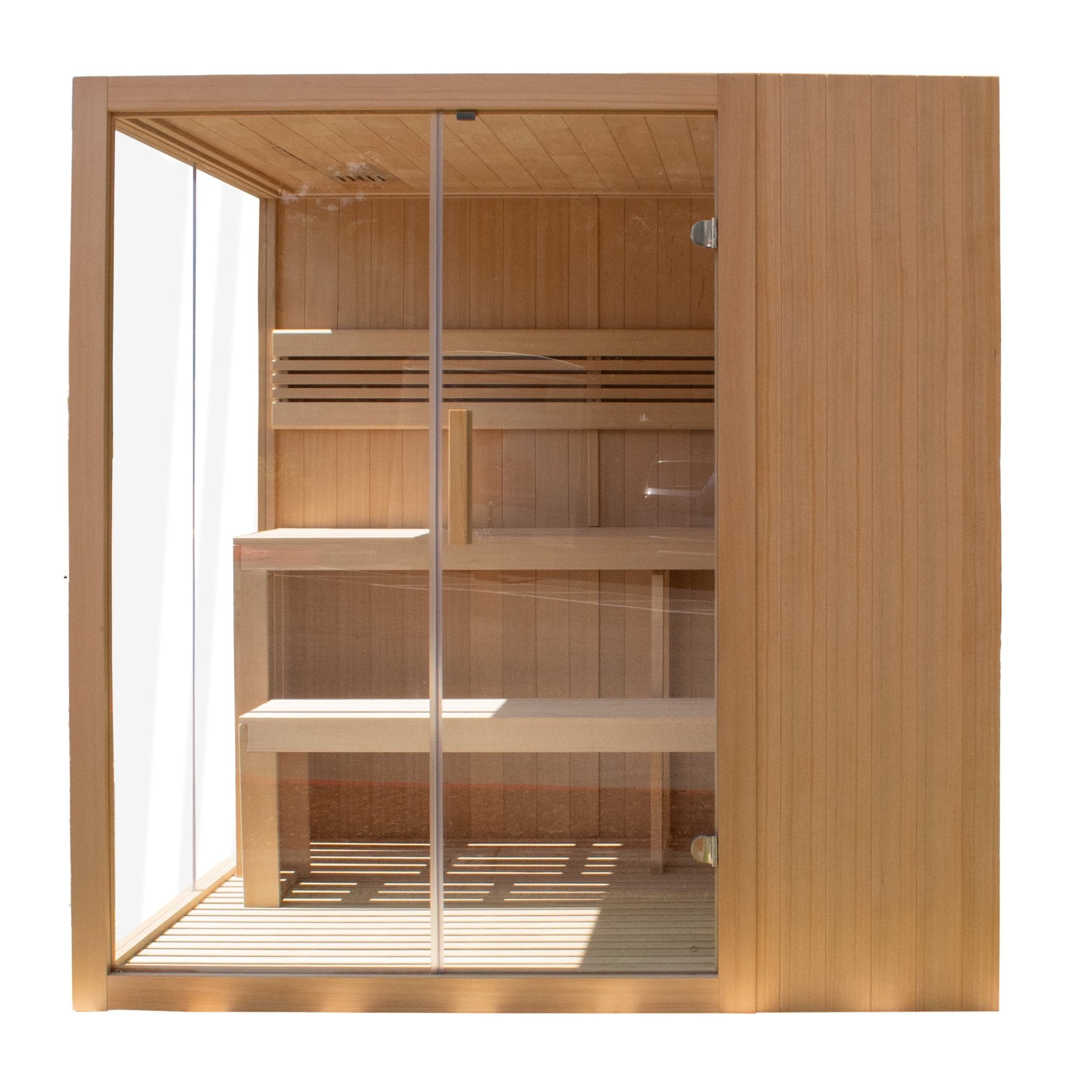 STHE4INNY Canadian Hemlock 4-6 Person Indoor Wet Dry Sauna with 4.5 Kw UL Heater - The Vitality Estate