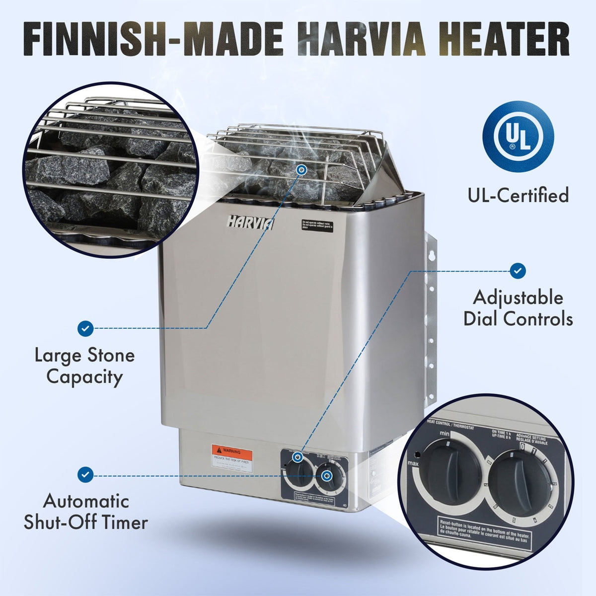 STHE4INNY Canadian Hemlock 4-6 Person Indoor Wet Dry Sauna with 4.5 Kw UL Heater - The Vitality Estate