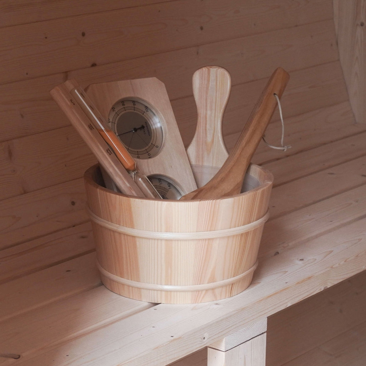 STHE4INNY Canadian Hemlock 4-6 Person Indoor Wet Dry Sauna with 4.5 Kw UL Heater - The Vitality Estate