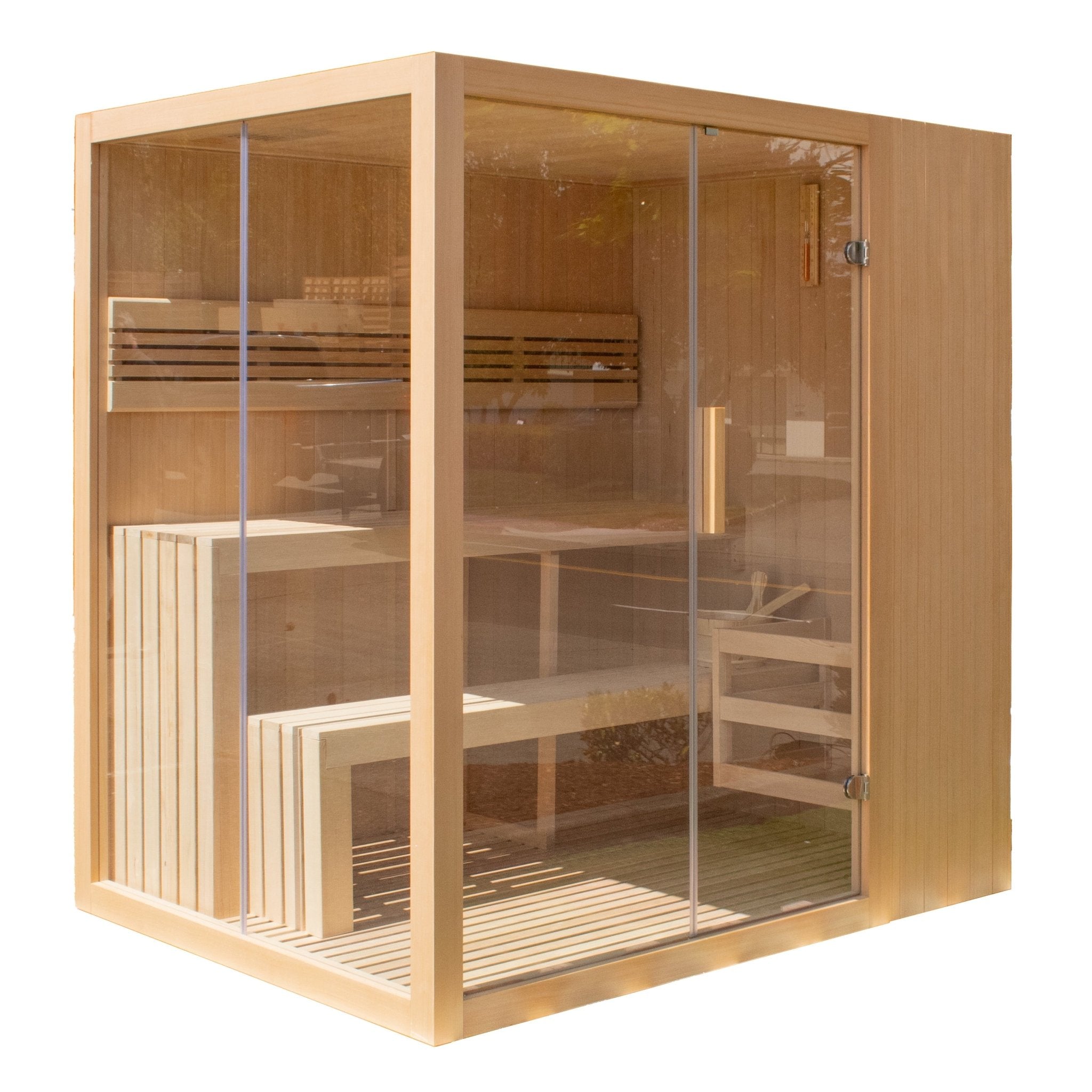 STHE4INNY Canadian Hemlock 4-6 Person Indoor Wet Dry Sauna with 4.5 Kw UL Heater - The Vitality Estate