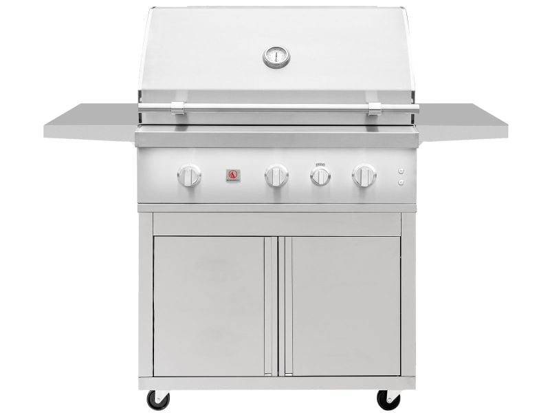 Summerset Quest 36-Inch 3-Burner Freestanding Gas Grill with Rear Infrared Burner, Rotisserie Kit & Drop-In Griddle Plate - The Vitality Estate