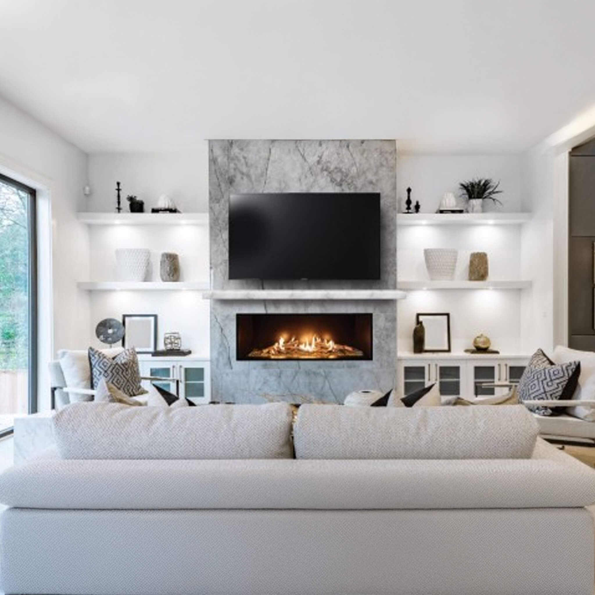 Summit 72-Inch Linear Fireplace With Bedrock [SML-72BR] (SAK92081) - The Vitality Estate