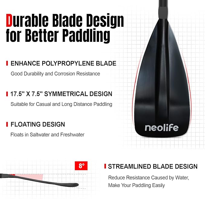 SUP Paddleboard Paddle with Aluminum Shaft and Nylon Blade, Lightweight Stand Up Paddle Board Oars, Adjustable170-210 cm/68-84 inch - The Vitality Estate