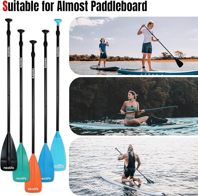 SUP Paddleboard Paddle with Aluminum Shaft and Nylon Blade, Lightweight Stand Up Paddle Board Oars, Adjustable170-210 cm/68-84 inch - The Vitality Estate