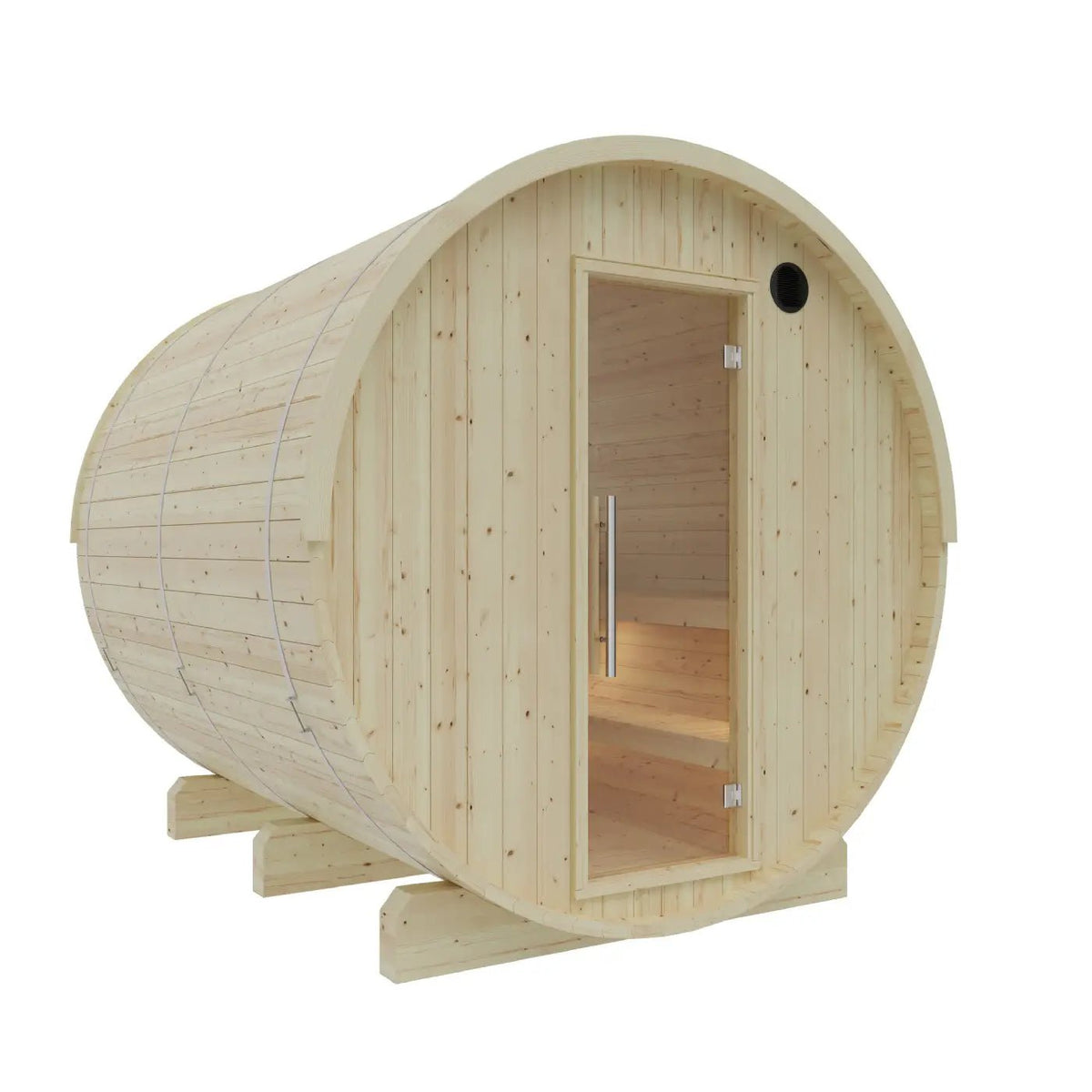 Tampere Finnish Barrel Sauna with WiFi Heater - Finnish Sauna Builders - The Vitality Estate