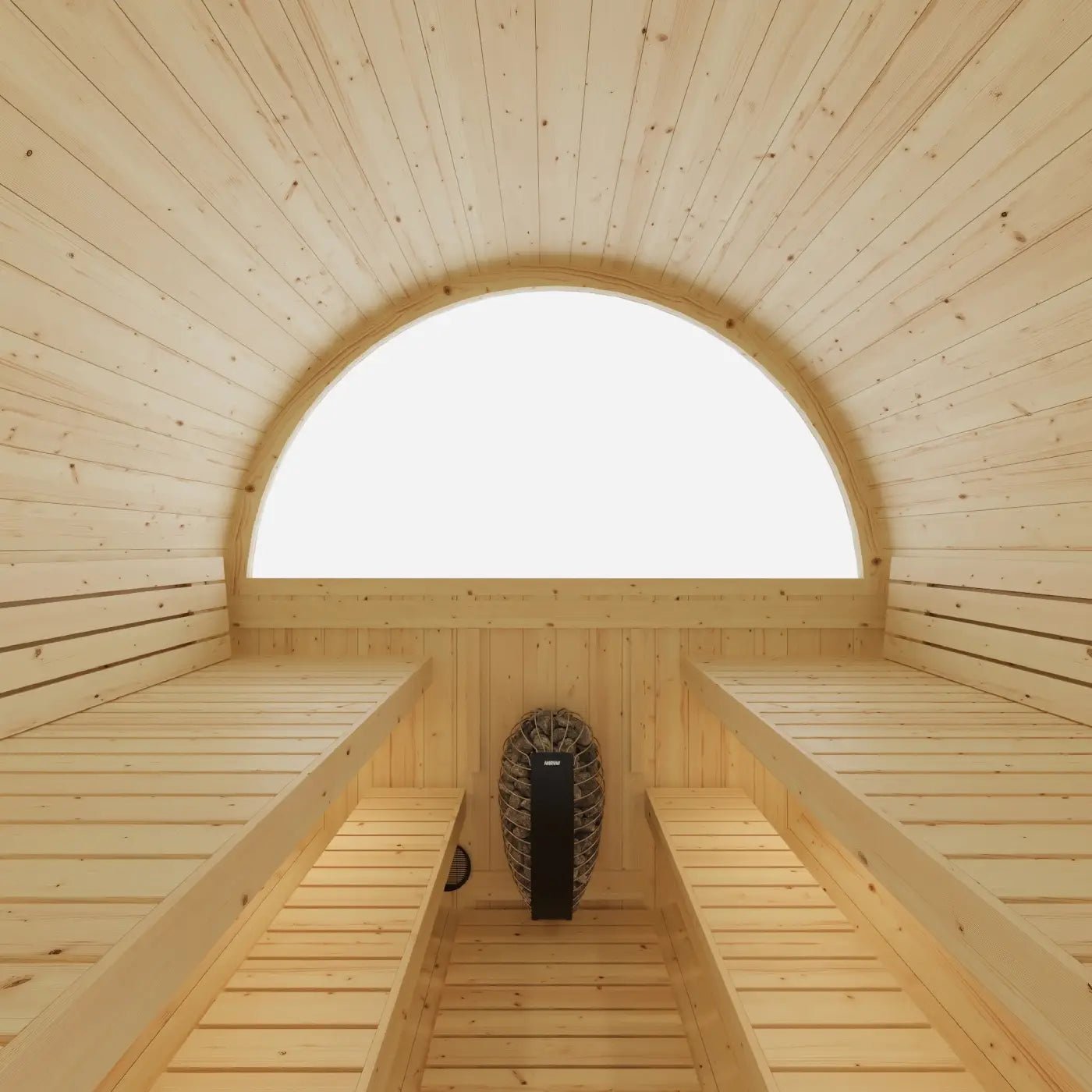 Tampere Finnish Barrel Sauna with WiFi Heater - Finnish Sauna Builders - The Vitality Estate