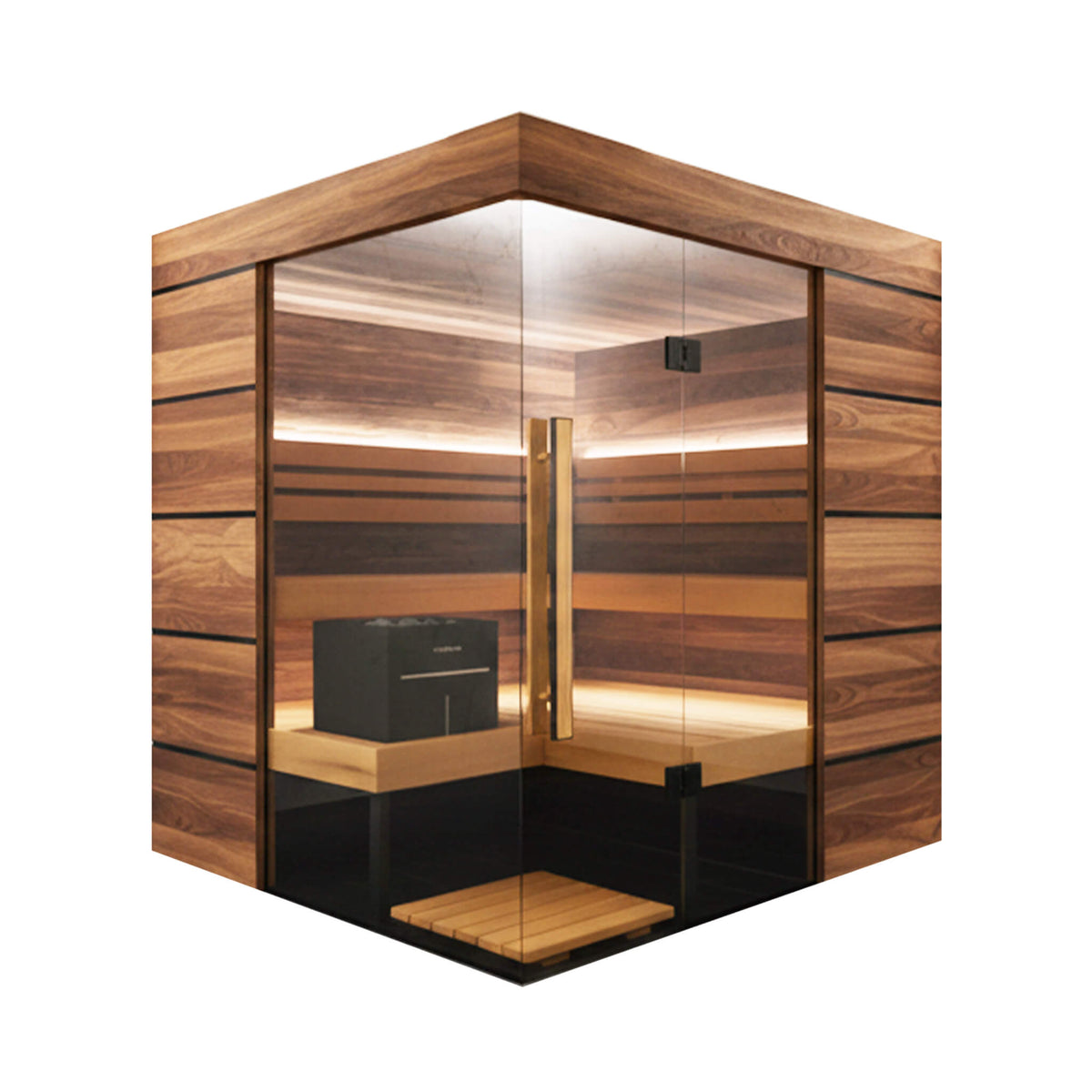 ThermaSol Astra 4-Person Indoor Semi Panoramic Glass Sauna Cabin [Made-To-Order] [14-ASTRADL\R] (SAK90471) - The Vitality Estate