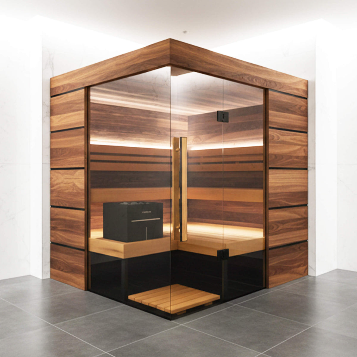 ThermaSol Astra 4-Person Indoor Semi Panoramic Glass Sauna Cabin [Made-To-Order] [14-ASTRADL\R] (SAK90471) - The Vitality Estate