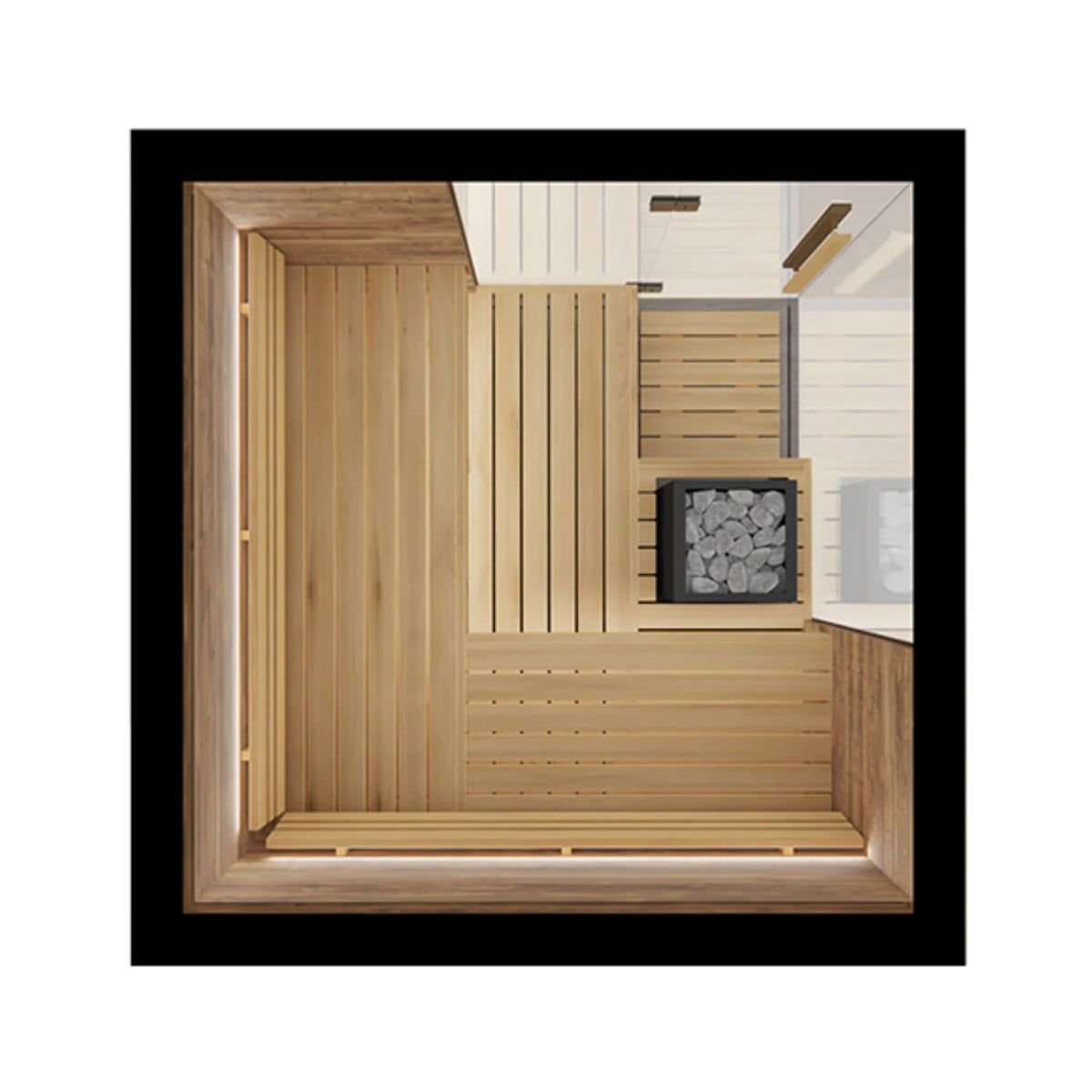 ThermaSol Astra 4-Person Indoor Semi Panoramic Glass Sauna Cabin [Made-To-Order] [14-ASTRADL\R] (SAK90471) - The Vitality Estate