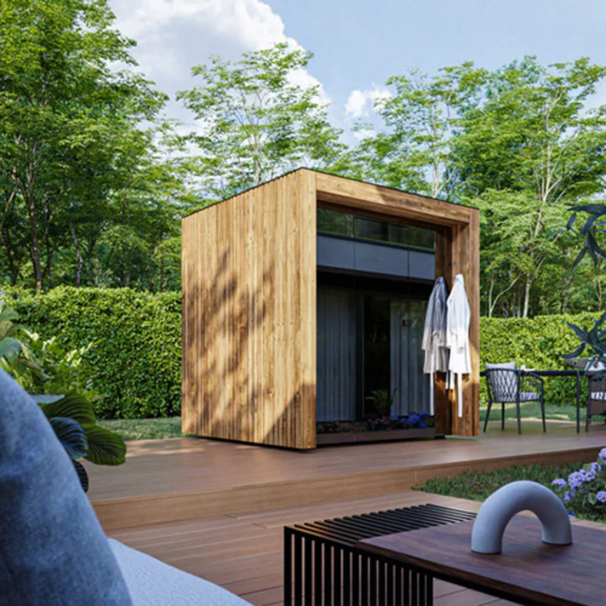 ThermaSol Fortis Fully-Assembled 4-Person Outdoor Sauna Cabin [Made-To-Order] [14-FORTIS] (SAK35896) - The Vitality Estate