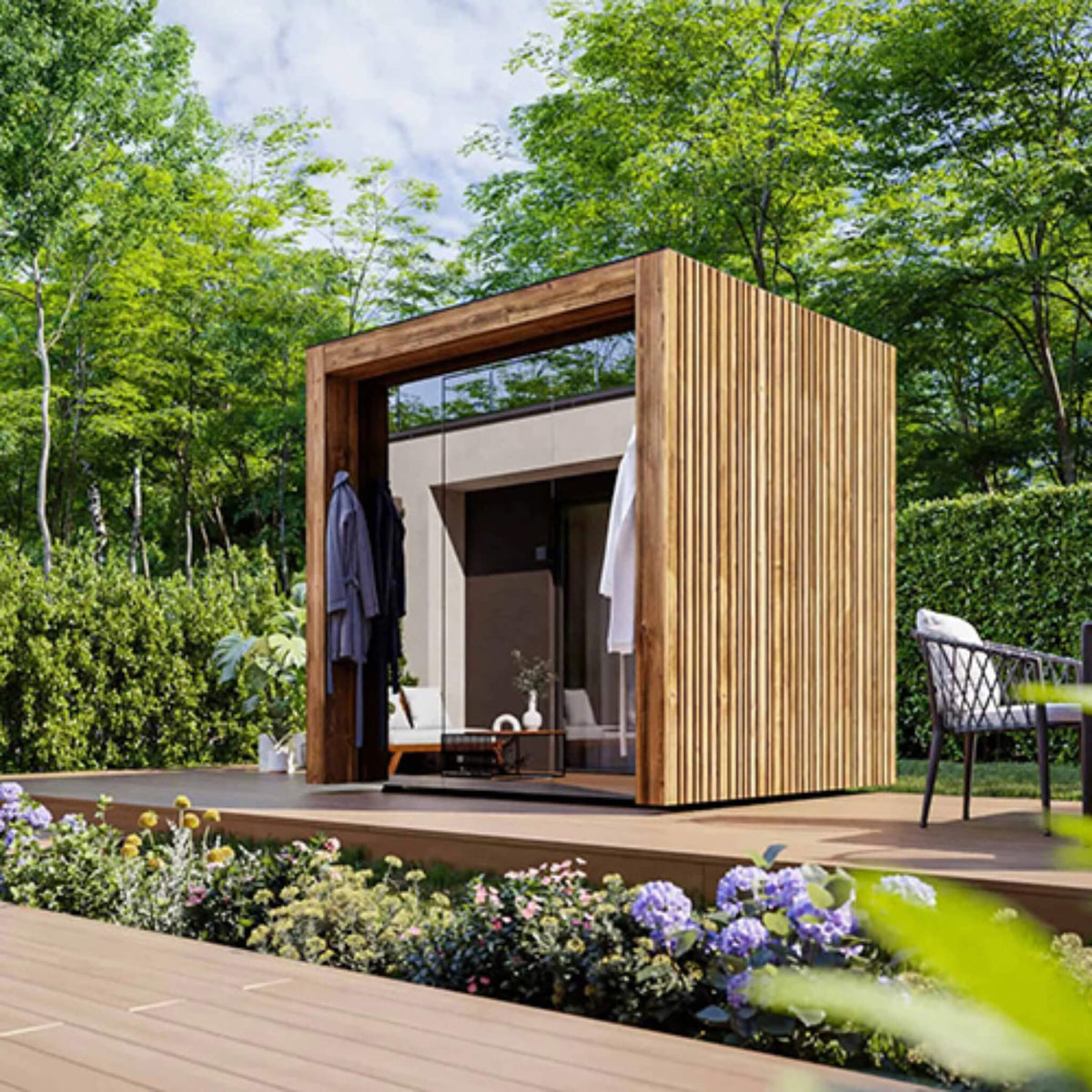 ThermaSol Fortis Fully-Assembled 4-Person Outdoor Sauna Cabin [Made-To-Order] [14-FORTIS] (SAK35896) - The Vitality Estate
