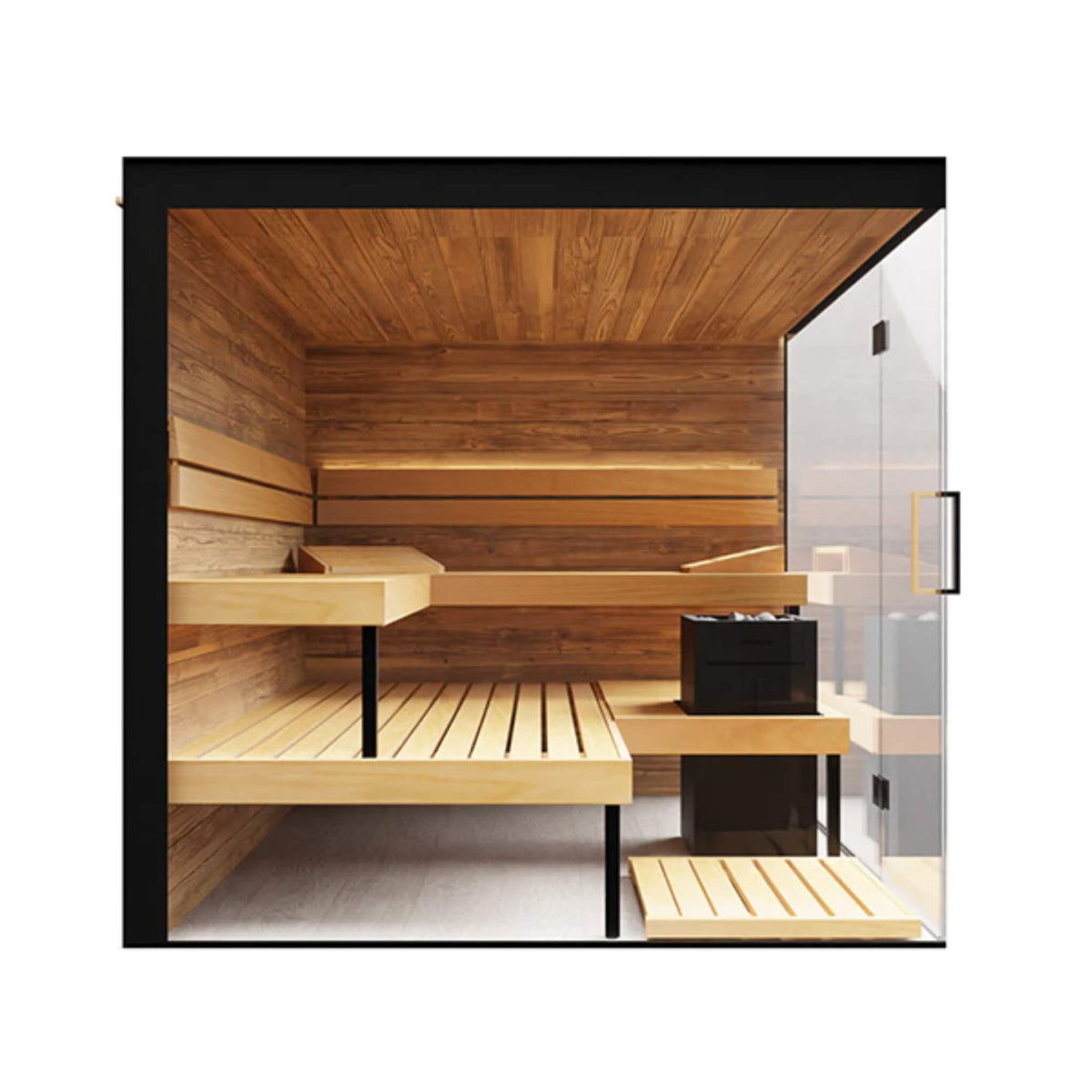 ThermaSol Lumaria 2-5 Person Indoor Glass Sauna Cabin [14-LUMARIA] (SAK84962) - The Vitality Estate